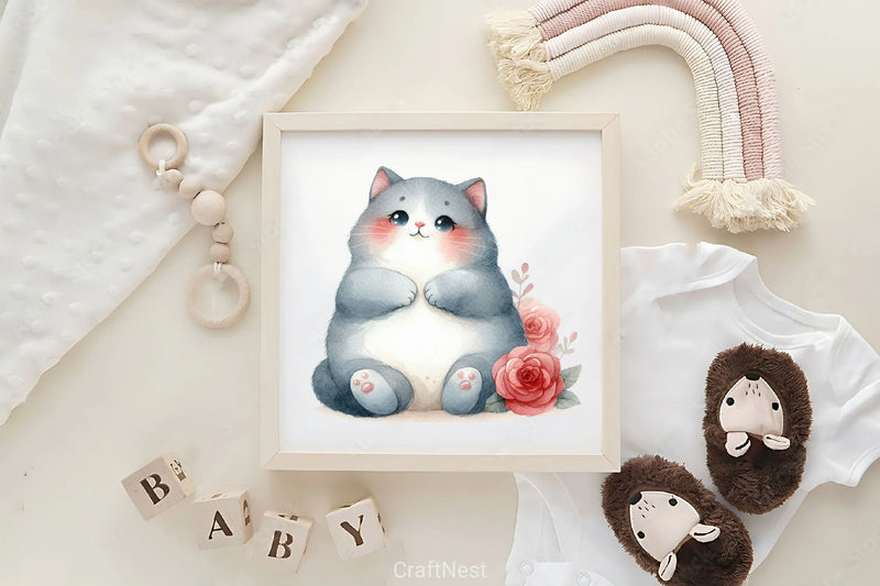 Valentine's Fat Cat Clipart Bundle - CraftNest - Digital Crafting and Art