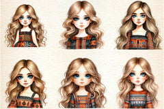 Caucasian Girl Clipart Bundle - CraftNest - Digital Crafting and Art