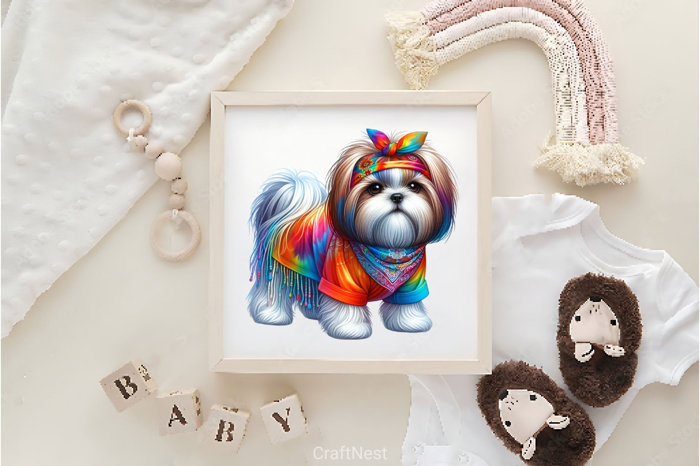 Hippie Dog Clipart Bundle 2