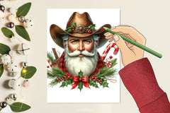 Vintage Cowboy Santa Clipart Bundle - CraftNest - Digital Crafting and Art