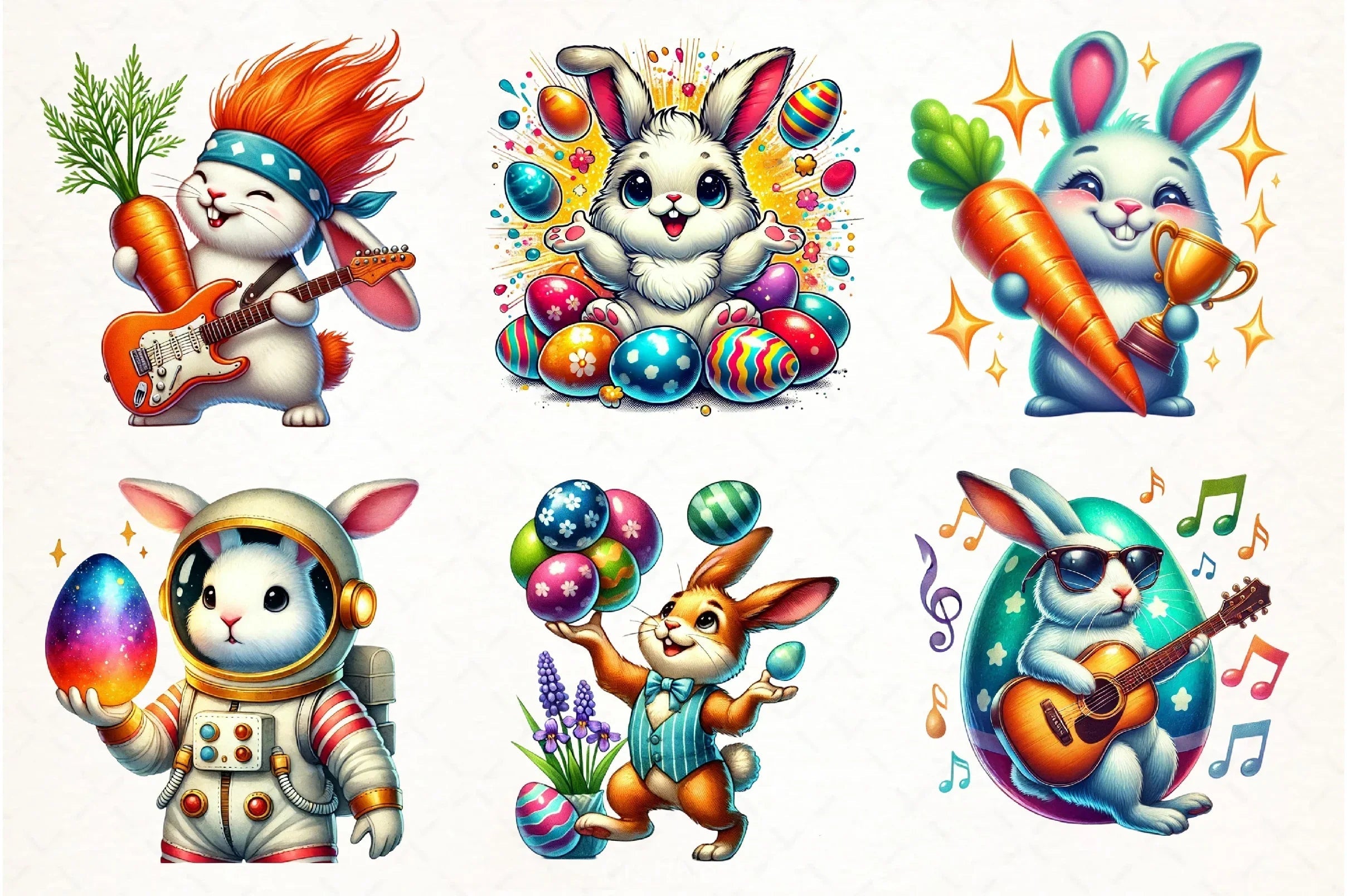 Funny Easter Bunny Clipart Bundle - CraftNest - Digital Crafting and Art