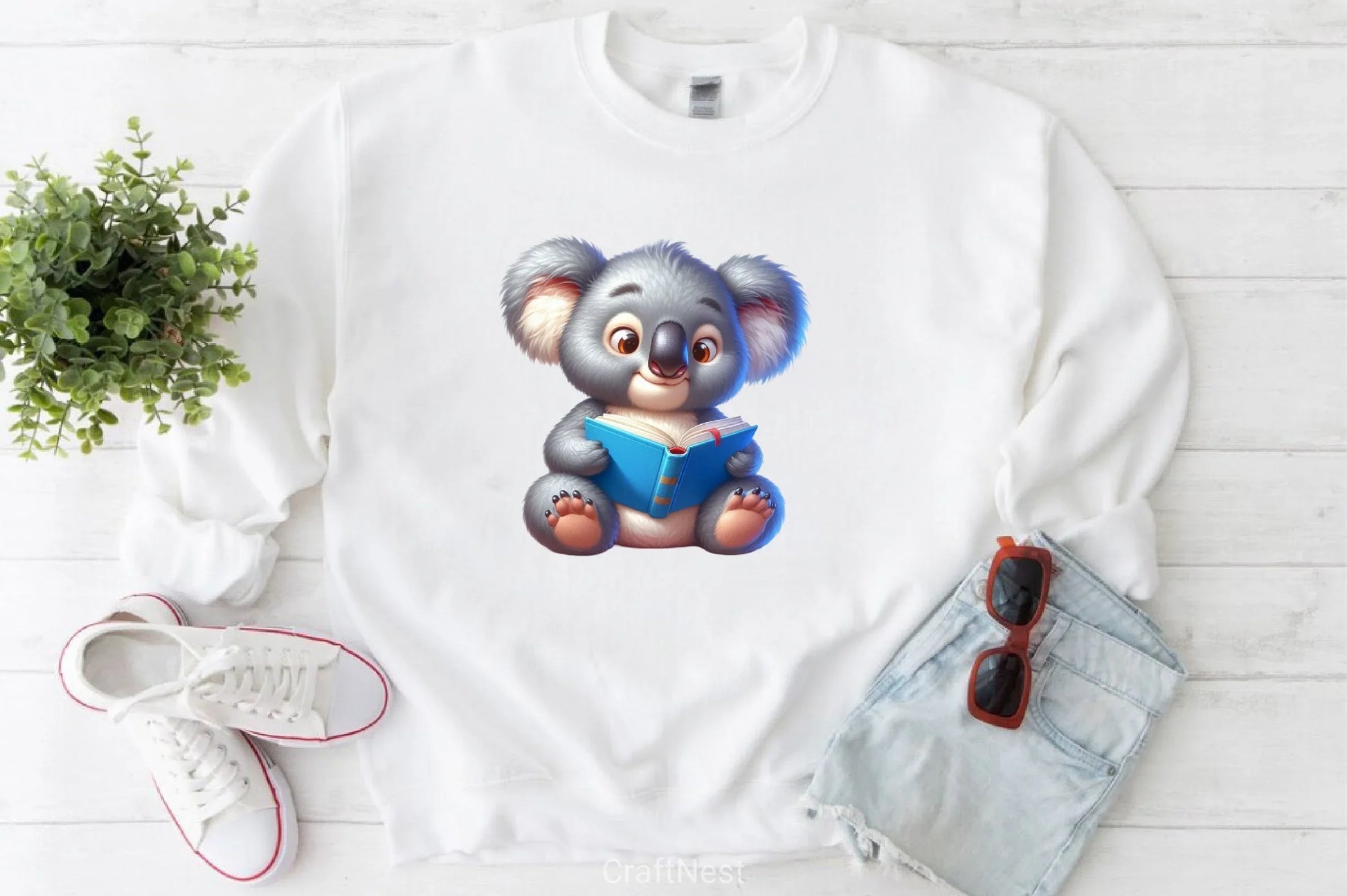 Cute Koala Reading Clipart Bundle - CraftNest - Digital Crafting and Art