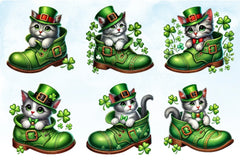 Cat Shoes St. Patrick's Day Clipart Bundle - CraftNest - Digital Crafting and Art