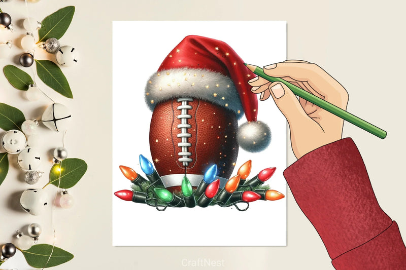 Football Santa Hat Clipart Bundle - CraftNest - Digital Crafting and Art