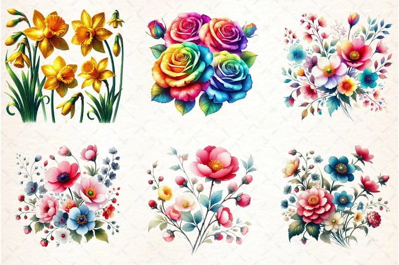 Spring Flower Clipart Bundle 2 - CraftNest - Digital Crafting and Art