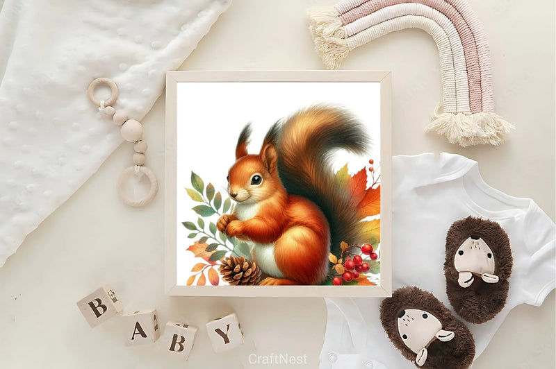 Autumn Squirrel Clipart Bundle 2 - CraftNest - Digital Crafting and Art