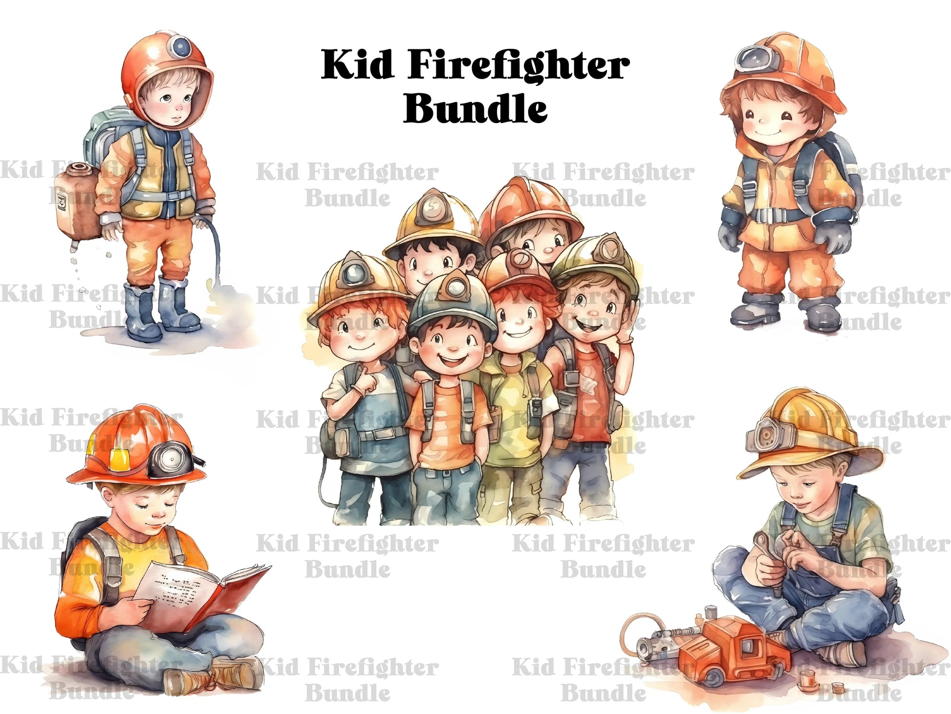 Kid Firefighter Clipart - CraftNest