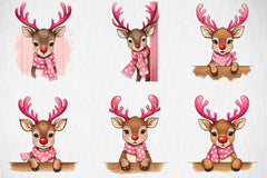 Peeking Reindeer Clipart Bundle - CraftNest - Digital Crafting and Art
