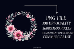 Rose Wreath Clipart Bundle - CraftNest - Digital Crafting and Art