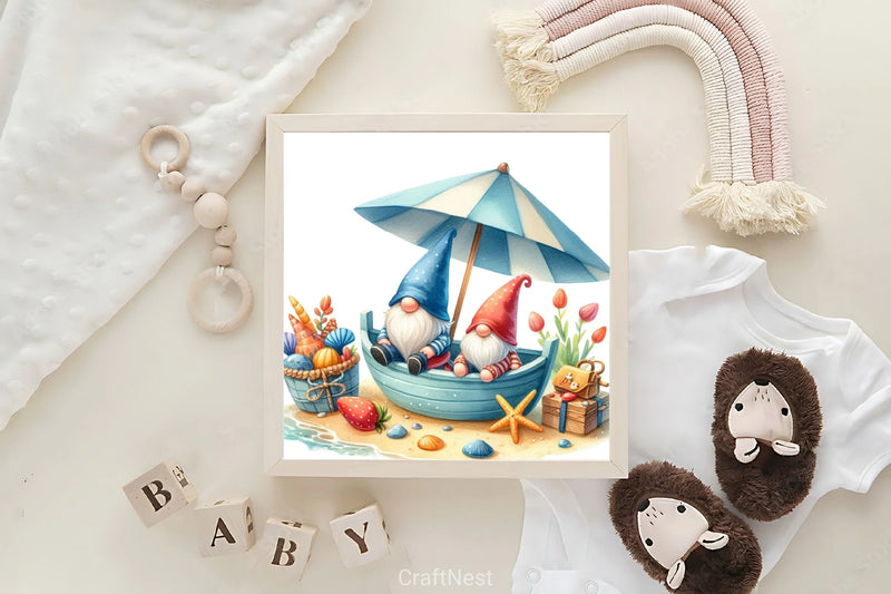 Gnome Boat Summer Clipart Bundle - CraftNest - Digital Crafting and Art
