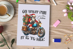 Christmas Biker Santa Clipart Bundle - CraftNest - Digital Crafting and Art