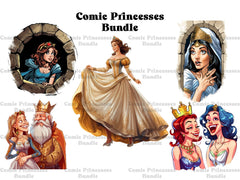 Comic Art Style Princesses Clipart - CraftNest