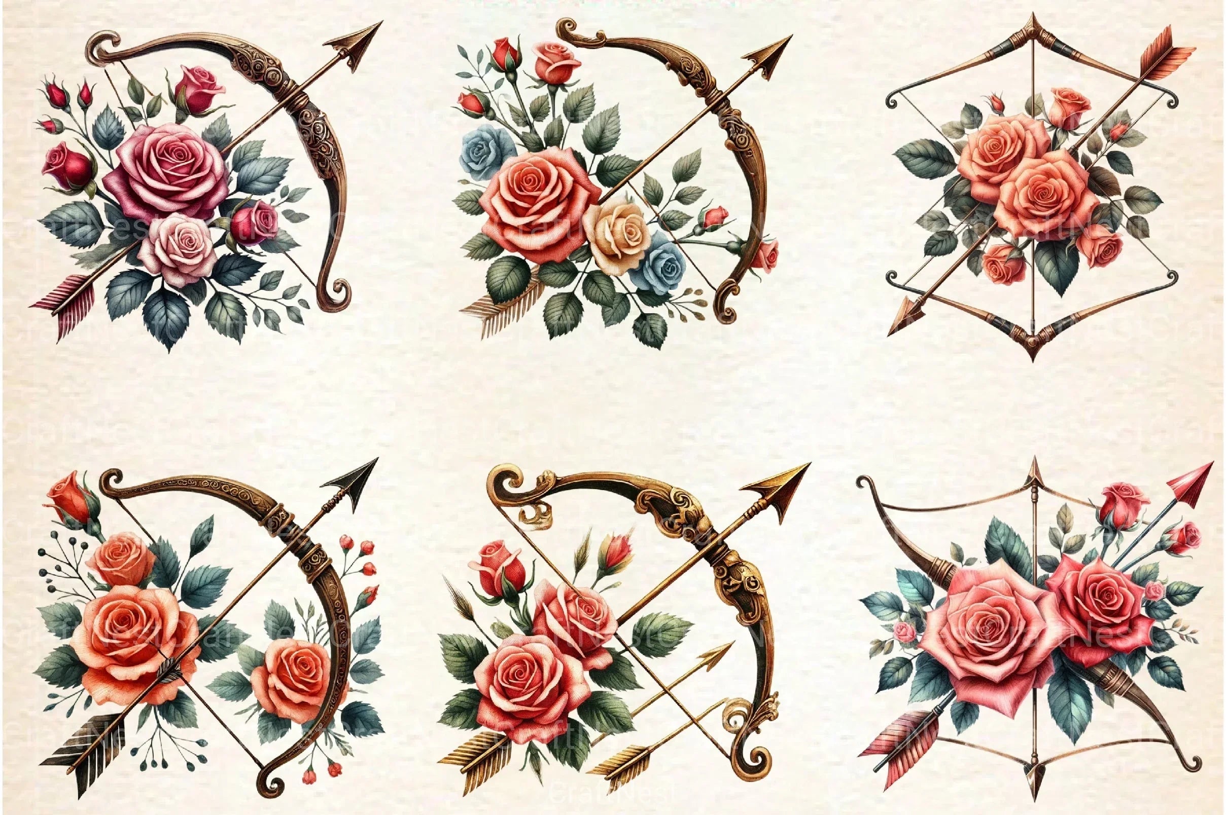 Cupid Arrow Clipart Bundle - CraftNest - Digital Crafting and Art