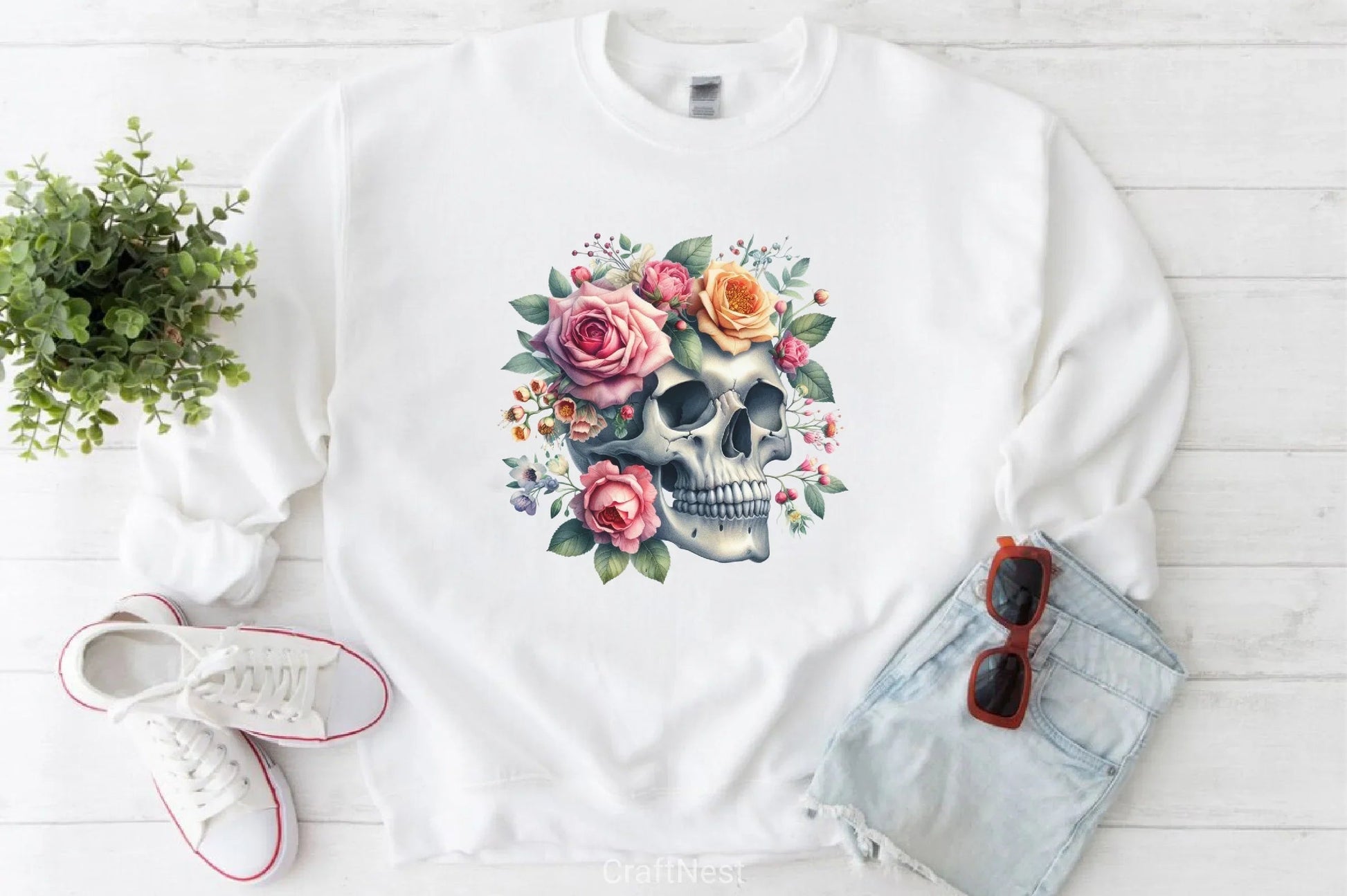 Floral Skulls Clipart Bundle - CraftNest - Digital Crafting and Art