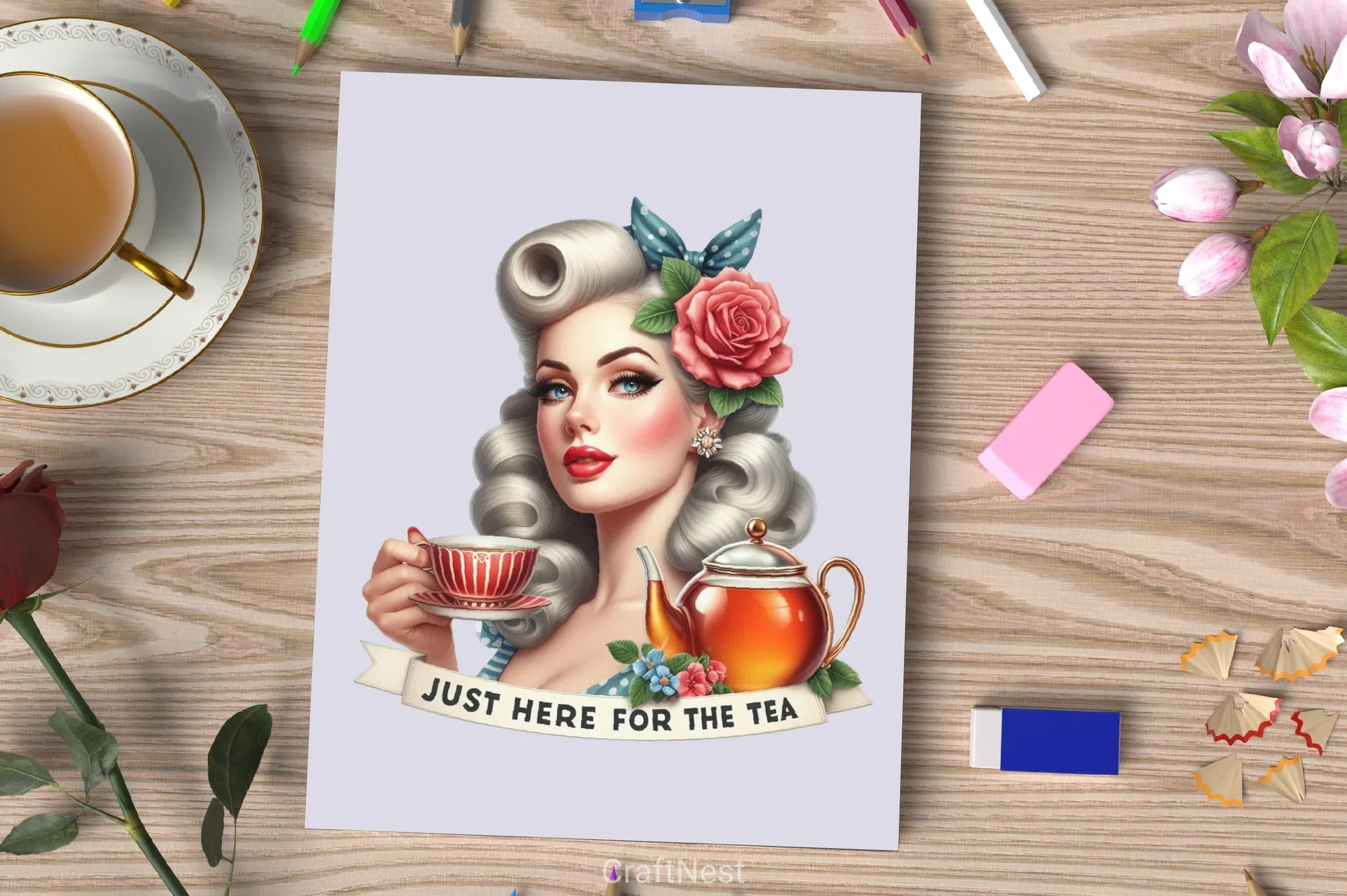 Just Here For The Tea Clipart Bundle - CraftNest - Digital Crafting and Art