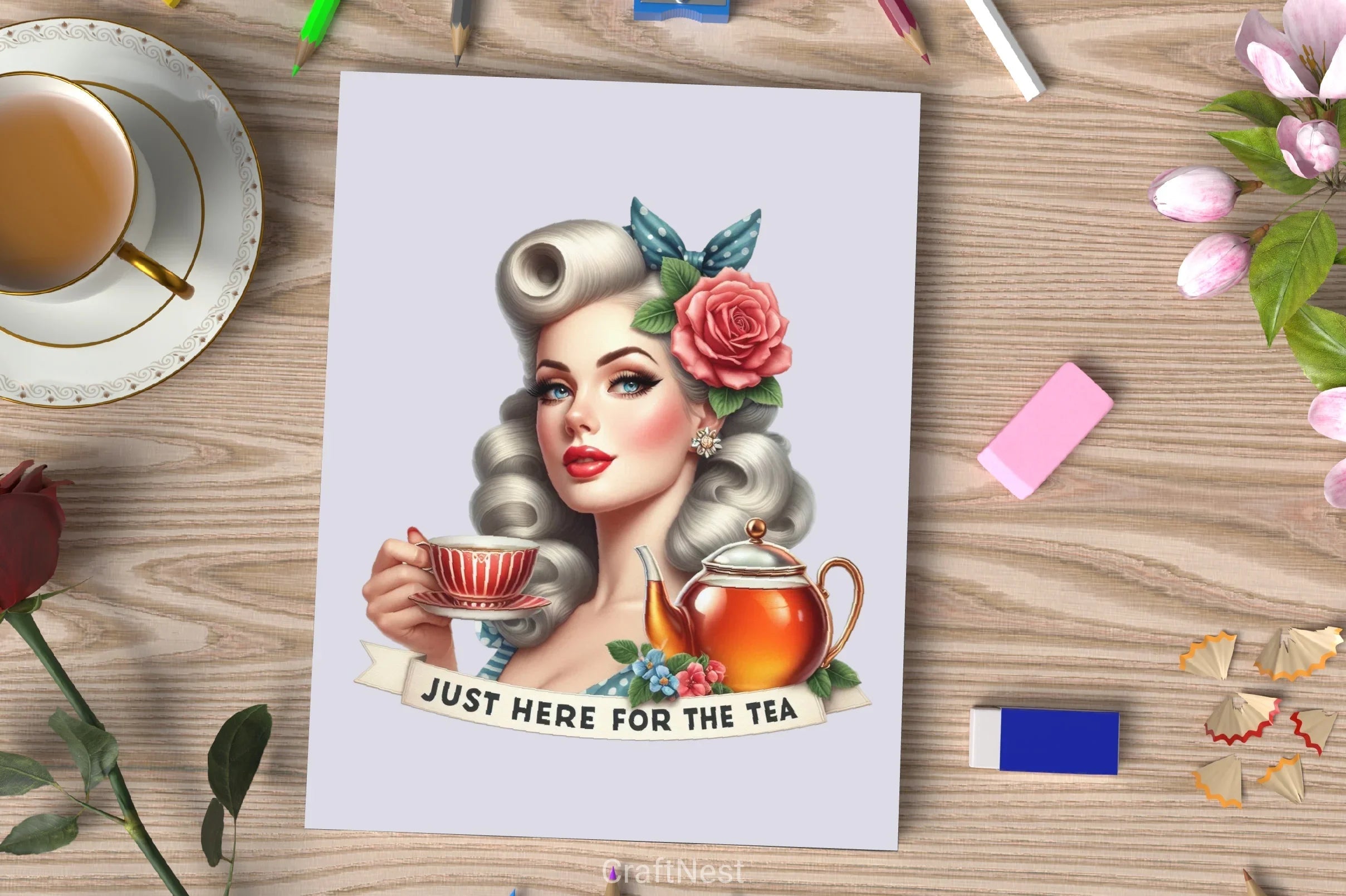Just Here For The Tea Clipart Bundle - CraftNest - Digital Crafting and Art