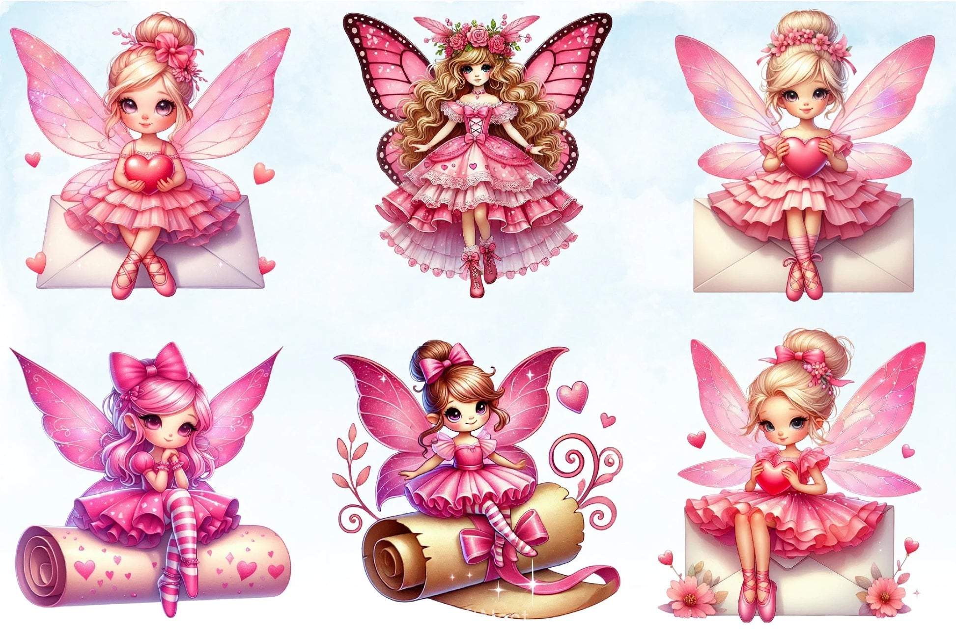 Valentine Fairy Clipart Bundle - CraftNest - Digital Crafting and Art