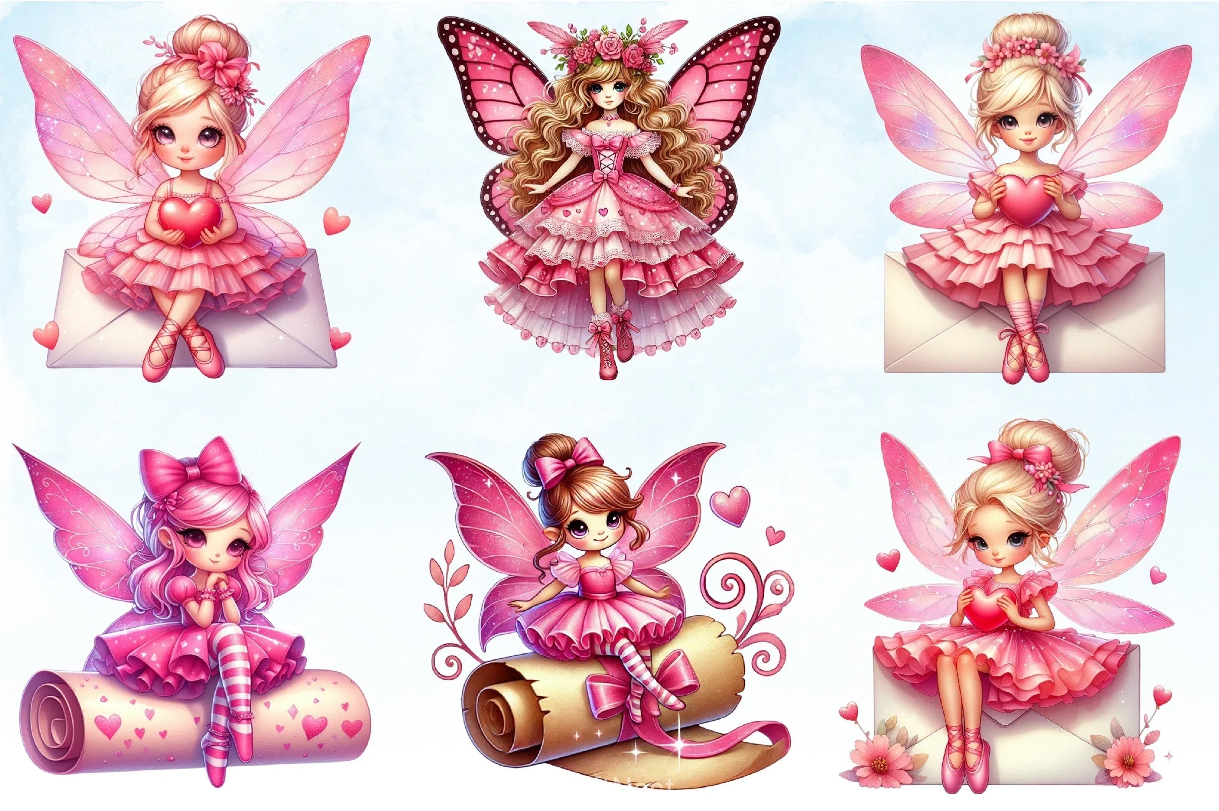 Valentine Fairy Clipart Bundle - CraftNest - Digital Crafting and Art