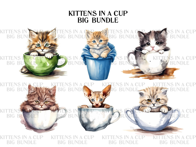 Kitten In A Cup Clipart - CraftNest