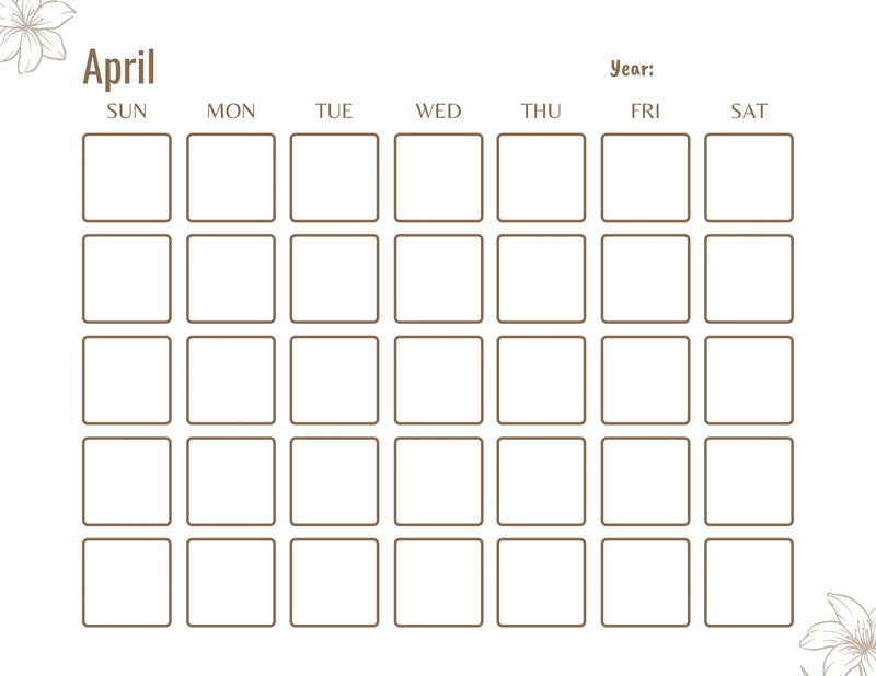 Blank Monthly Calendar KDP Planner - CraftNest - Digital Crafting and Art