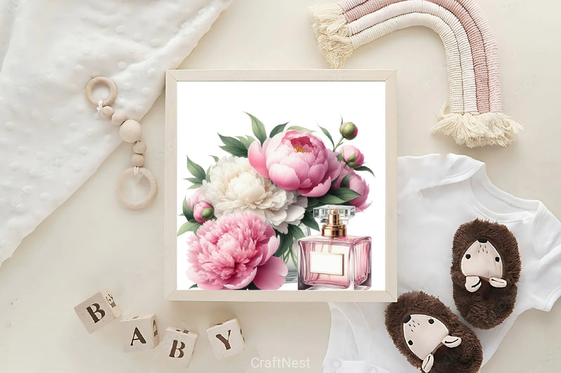 Perfume Peonies Clipart Bundle - CraftNest - Digital Crafting and Art