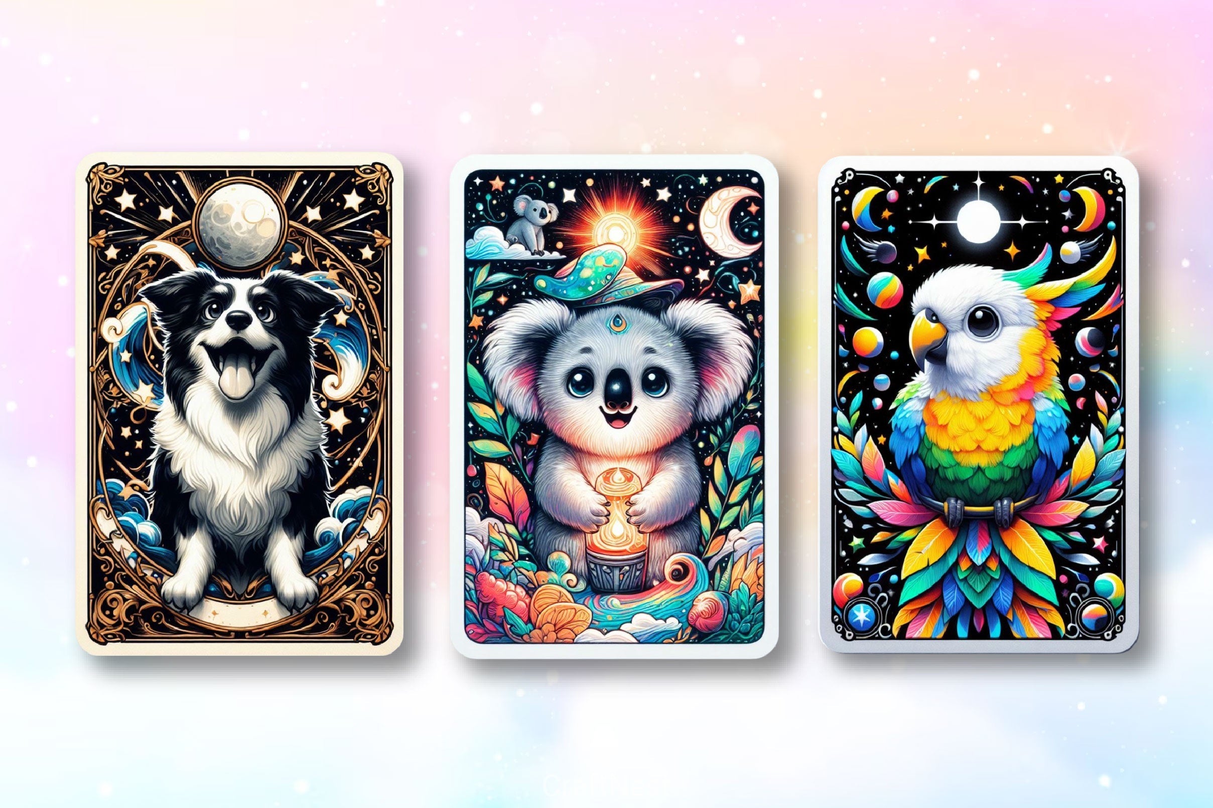 Animal Tarot Cards Clipart Bundle 2
