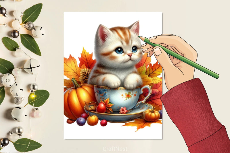 Autumn Cats Clipart Bundle - CraftNest - Digital Crafting and Art