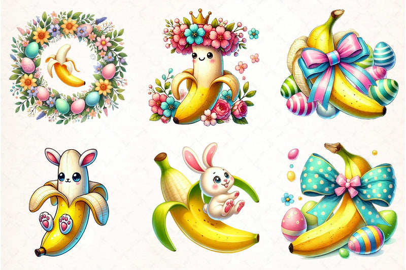 Easter Banana Clipart Bundle - CraftNest - Digital Crafting and Art