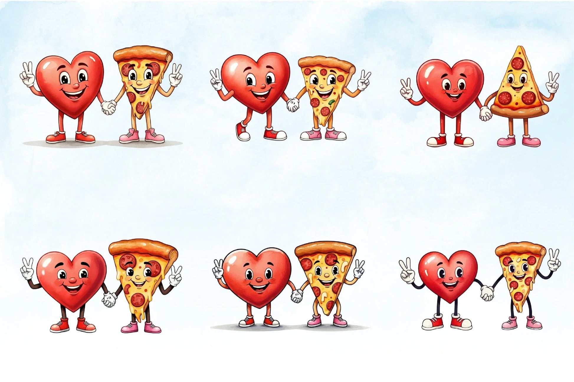 Heart & Pizza Valentine Clipart Bundle - CraftNest - Digital Crafting and Art