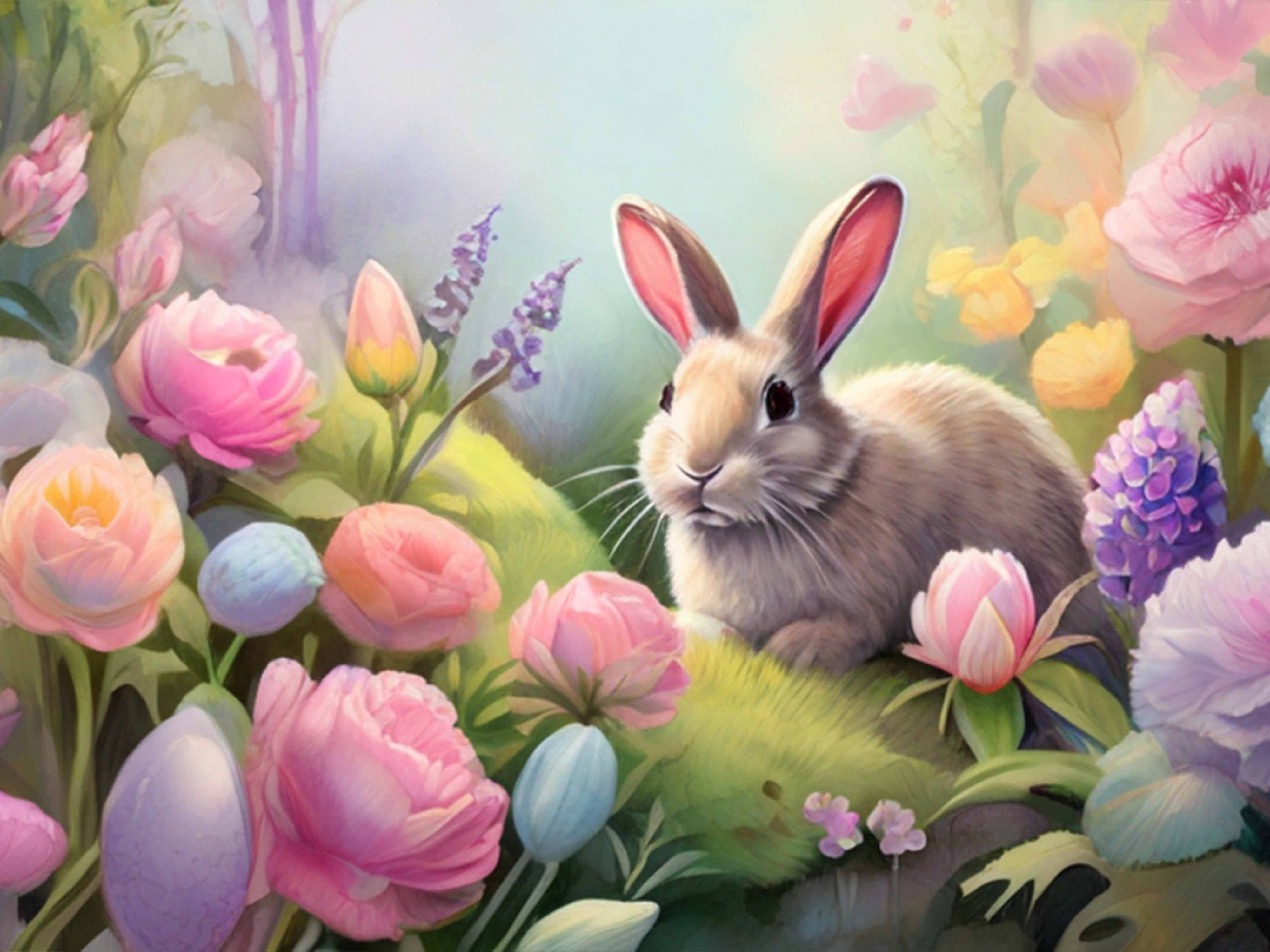 Easter Bunny Watercolor Seamless Pattern - CraftNest - Digital Crafting and Art