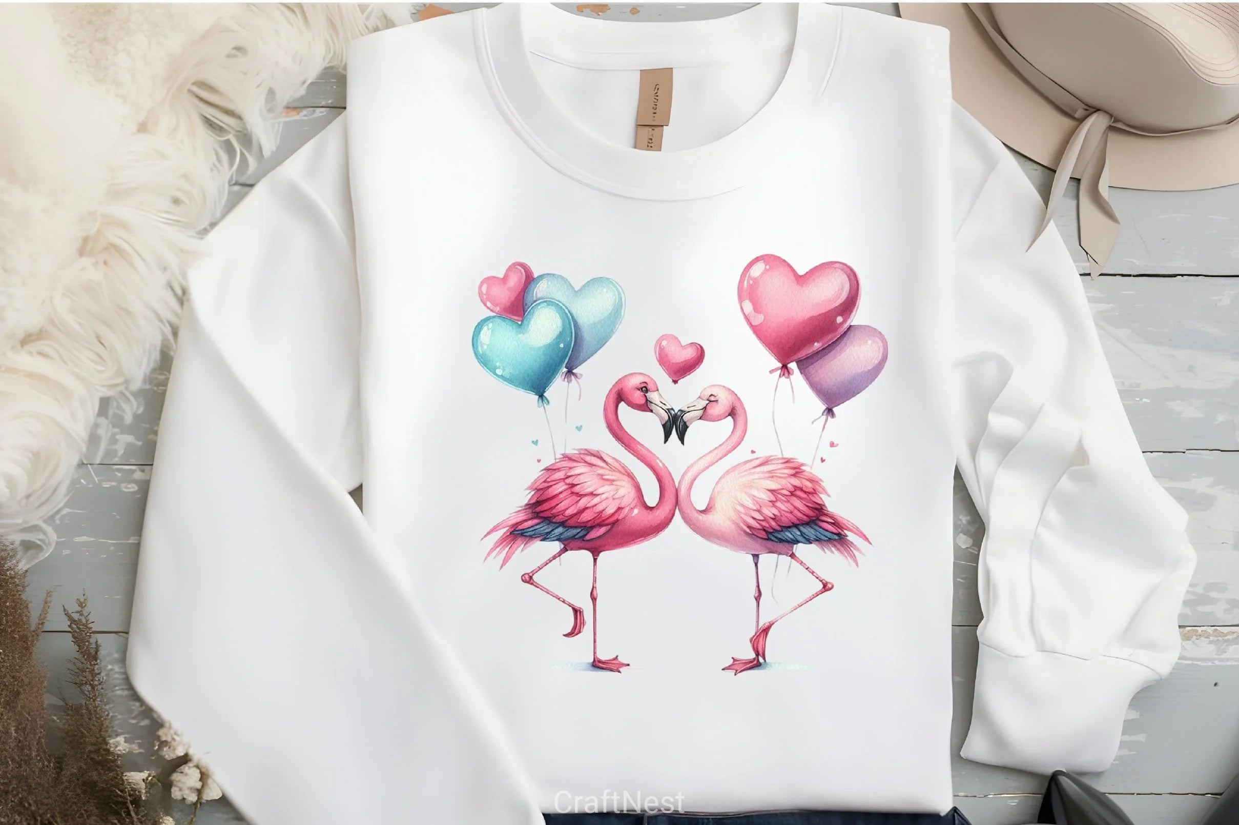 Valentine's Day Flamingo Clipart Bundle - CraftNest - Digital Crafting and Art