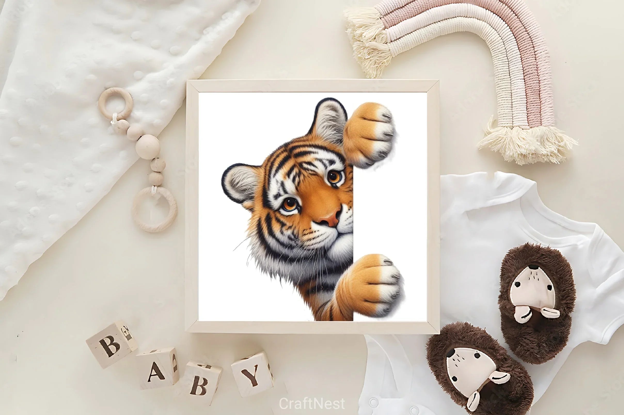 Cute Tiger Peeking Clipart Bundle - CraftNest - Digital Crafting and Art