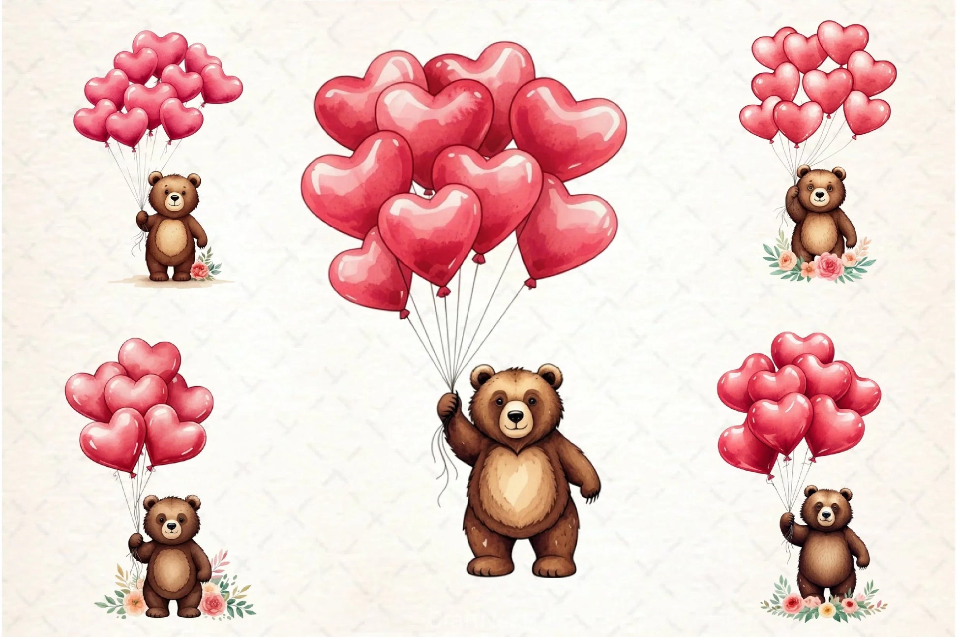 Valentine Teddy Bear Clipart Bundle 2 - CraftNest - Digital Crafting and Art