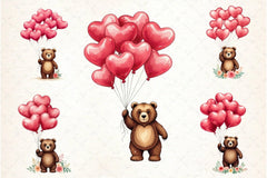 Valentine Teddy Bear Clipart Bundle 2 - CraftNest - Digital Crafting and Art