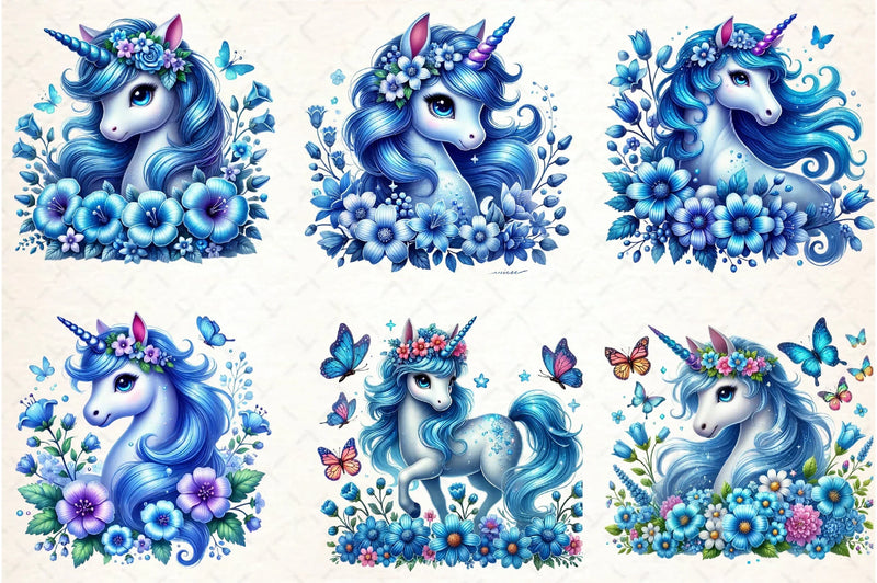 Flower Unicorn Clipart Bundle - CraftNest - Digital Crafting and Art