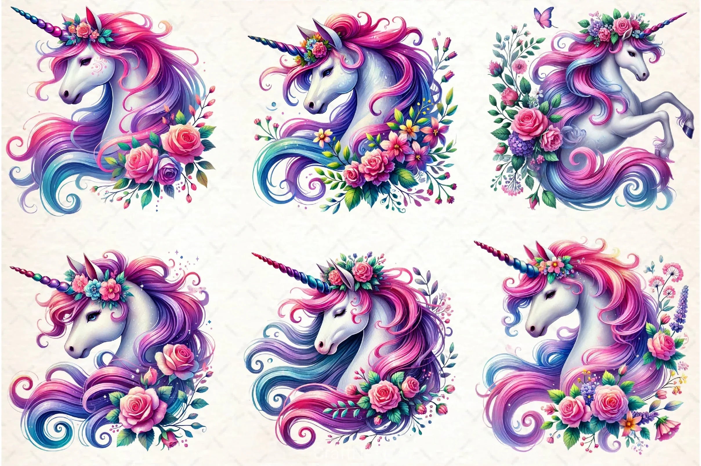 Cute Unicorn Clipart Bundle 5 - CraftNest - Digital Crafting and Art