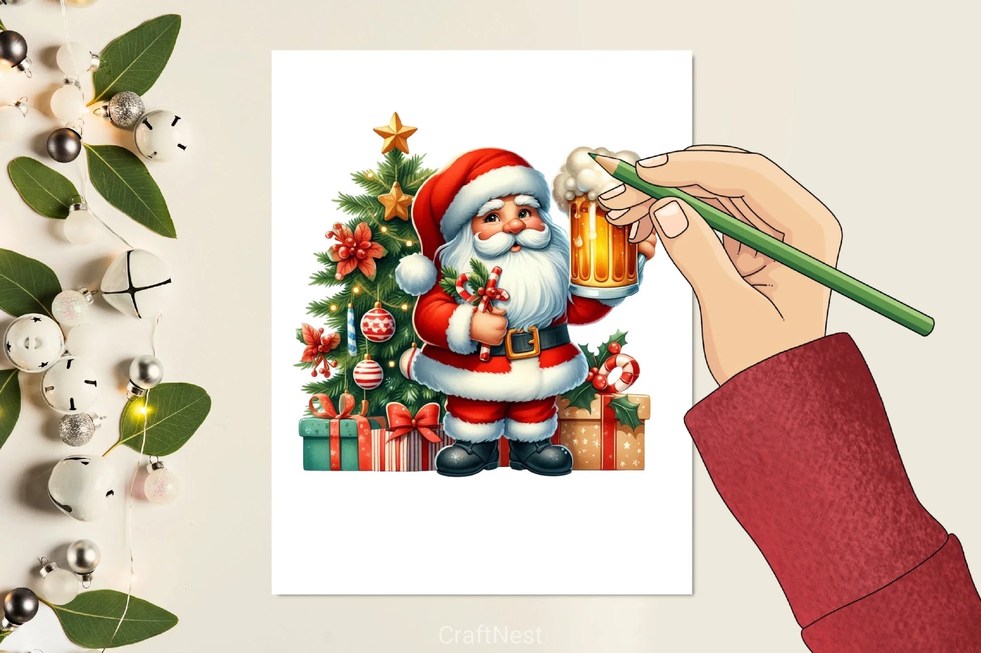 Christmas Santa Beer Mug Clipart Bundle - CraftNest - Digital Crafting and Art