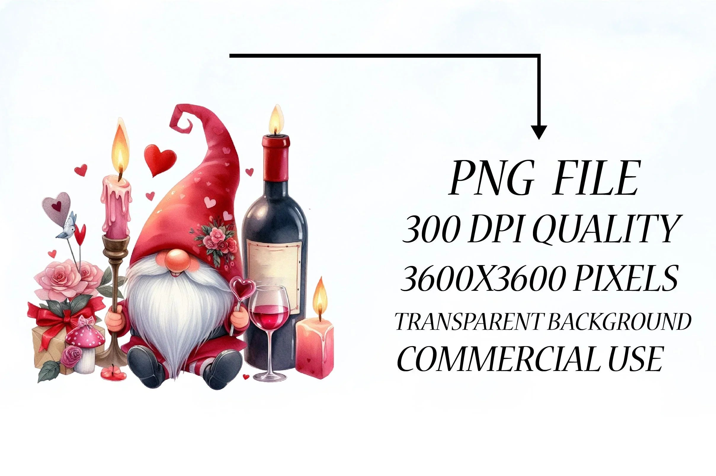 Valentine Wine Gnome Clipart Bundle - CraftNest - Digital Crafting and Art