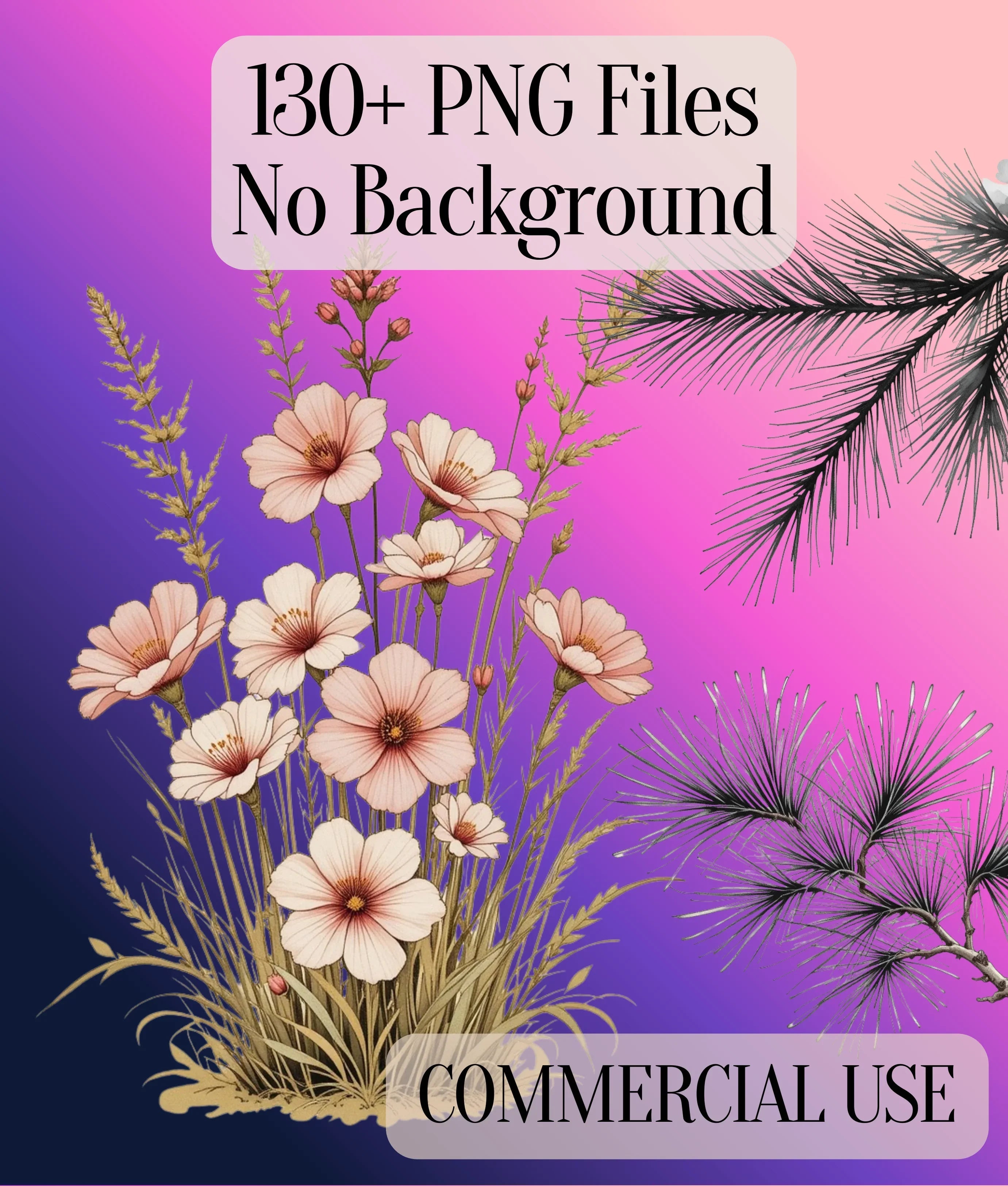 Japandi Botanical Clipart Bundle - CraftNest - Digital Crafting and Art