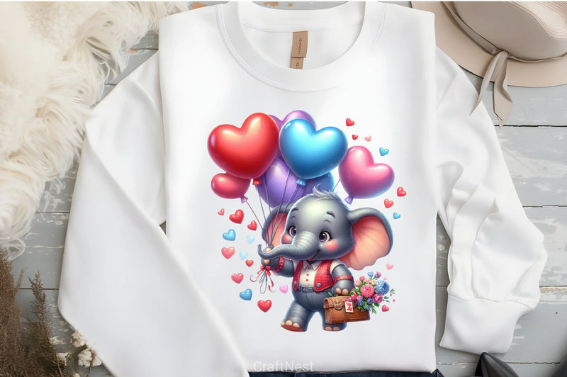 Valentine's Day Elephant Clipart Bundle - CraftNest - Digital Crafting and Art