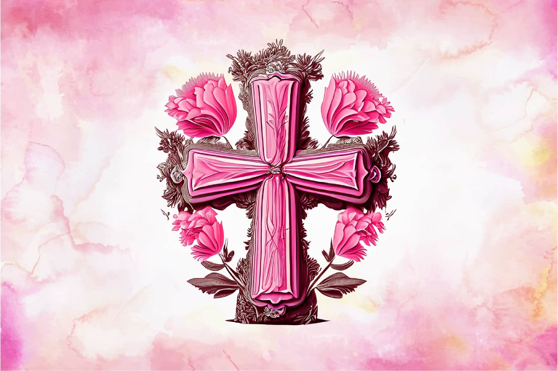 Pink Cross Flower Butterfly Clipart Bundle - CraftNest - Digital Crafting and Art