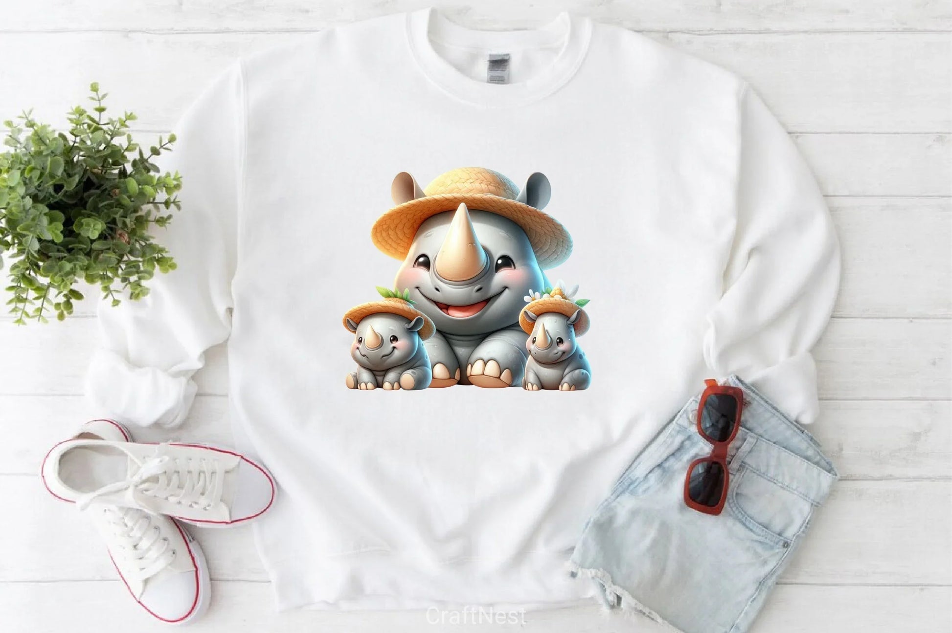 Cute Rhino Clipart Bundle - CraftNest - Digital Crafting and Art