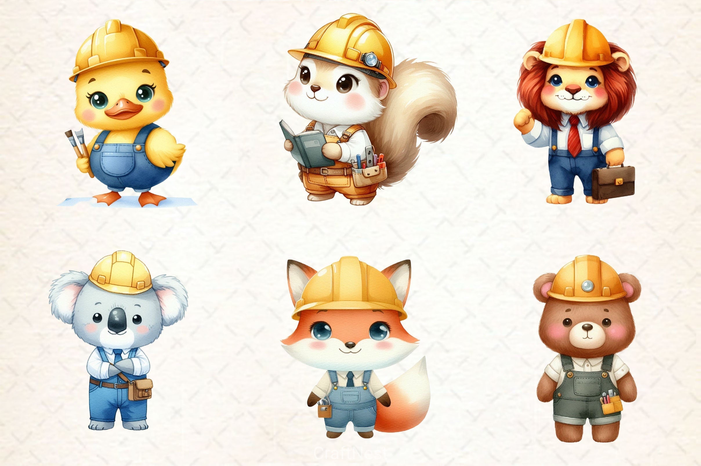 Engineer Animals Clipart Bundle
