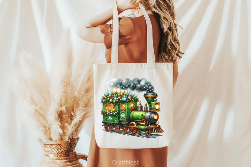 Christmas Vintage Train Clipart Bundle - CraftNest - Digital Crafting and Art