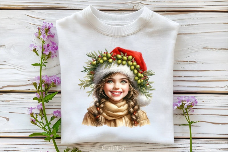 Olive Rustic Christmas Girl Clipart Bundle - CraftNest - Digital Crafting and Art