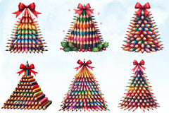 Christmas Pencil Tree Clipart Bundle - CraftNest - Digital Crafting and Art