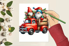 Christmas Gnome Truck Clipart Bundle - CraftNest - Digital Crafting and Art