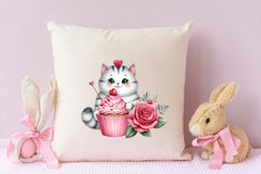 Cat Love Cupcake Valentine Clipart Bundle - CraftNest - Digital Crafting and Art