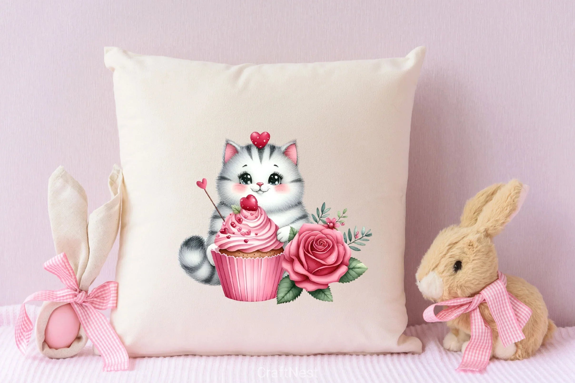 Cat Love Cupcake Valentine Clipart Bundle - CraftNest - Digital Crafting and Art