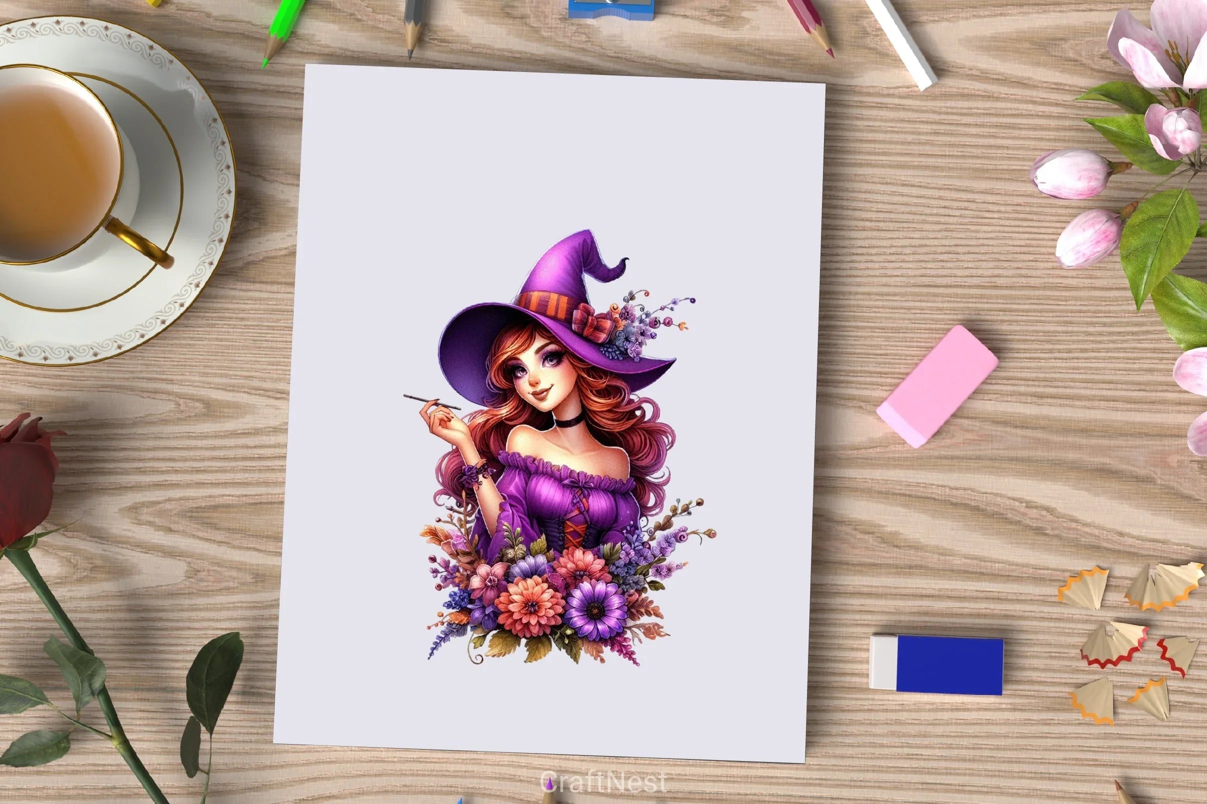 Halloween Witch Girl Clipart Bundle 3 - CraftNest - Digital Crafting and Art